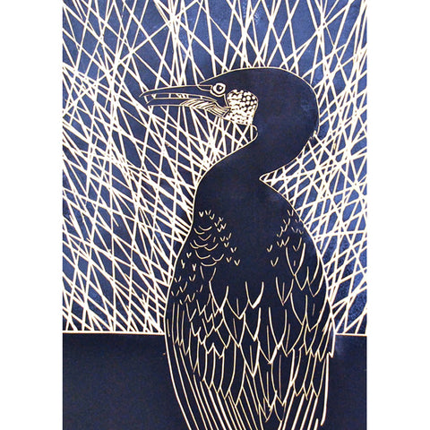 Celia Lewis, Cormorant, Fine Art Greeting Card