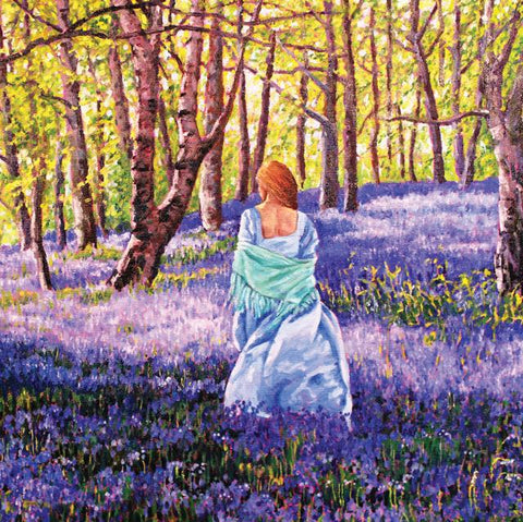 Zoe Elizabeth Norman, Through The Bluebells, Fine Art Greeting Card