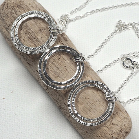 Silver Hoop Pendant Necklace