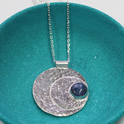 Blue Moon Pendant Necklace - Hallmarked