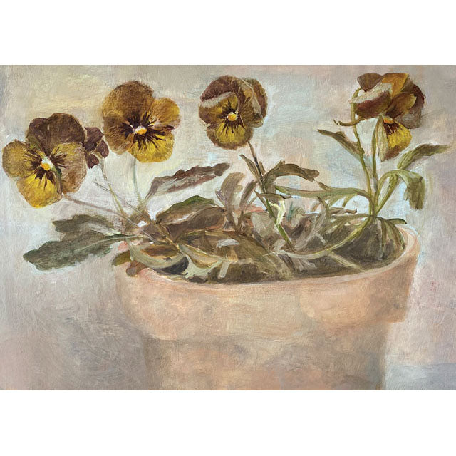 Tessa Newcomb, Pot of Pansies, Blank Art Cards