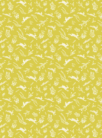 Hares, Green - Gift Wrap - Sheet