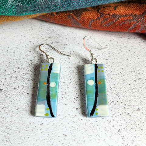 Garden Trails - Fused Glass Earrings