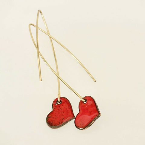 Heart Earrings - Red