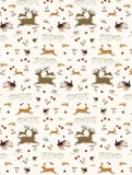 Hares, Deer, Wren, Ivory - Gift Wrap - Sheet